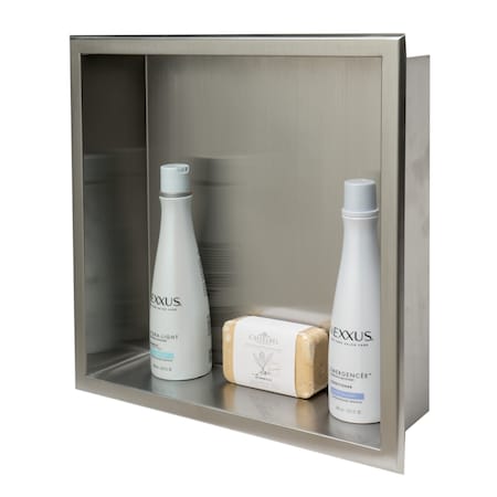 Alfi Brand 16 x 16 Brushed SS Square Sgl Shelf Bath Shower Niche ABN1616-BSS